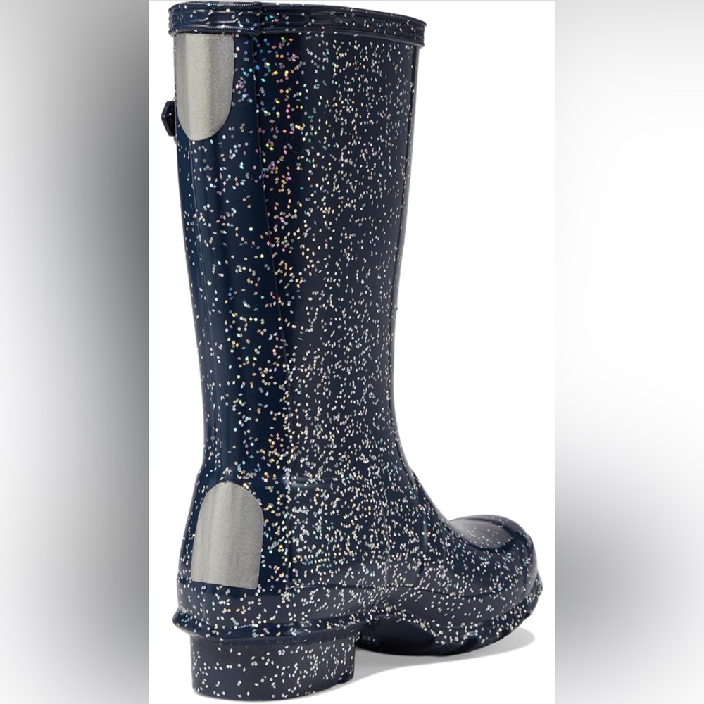 NIB Hunter Original Giant Glitter Glitter Rain Boots Valtameri Blue Size EU 37 - Picture 3 of 14